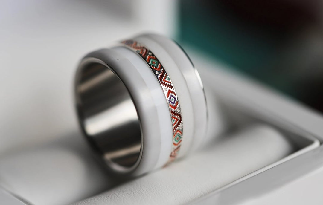 Nahual Innenring (Medium Addon) aus 925er Silber mit Emaillebeschichtung