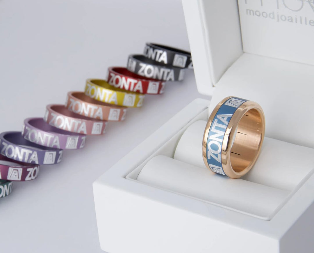 Coffret Zonta rose gold | Base extra small arrondie polie (9mm) avec un addon deux tiers en aluminium couleur à choix