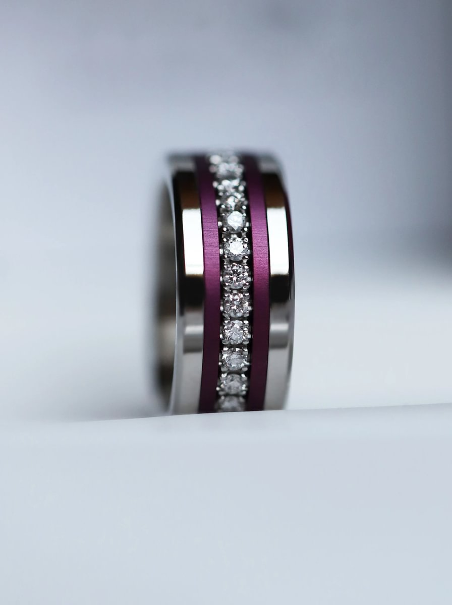 🐙 Pack de 2 minis en aluminium aubergine,  pour bague mood interchangeable
