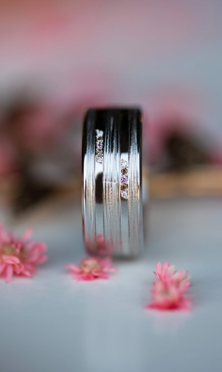Anneau (medium) "Halo" en acier inoxydable pour bague mood interchangeable