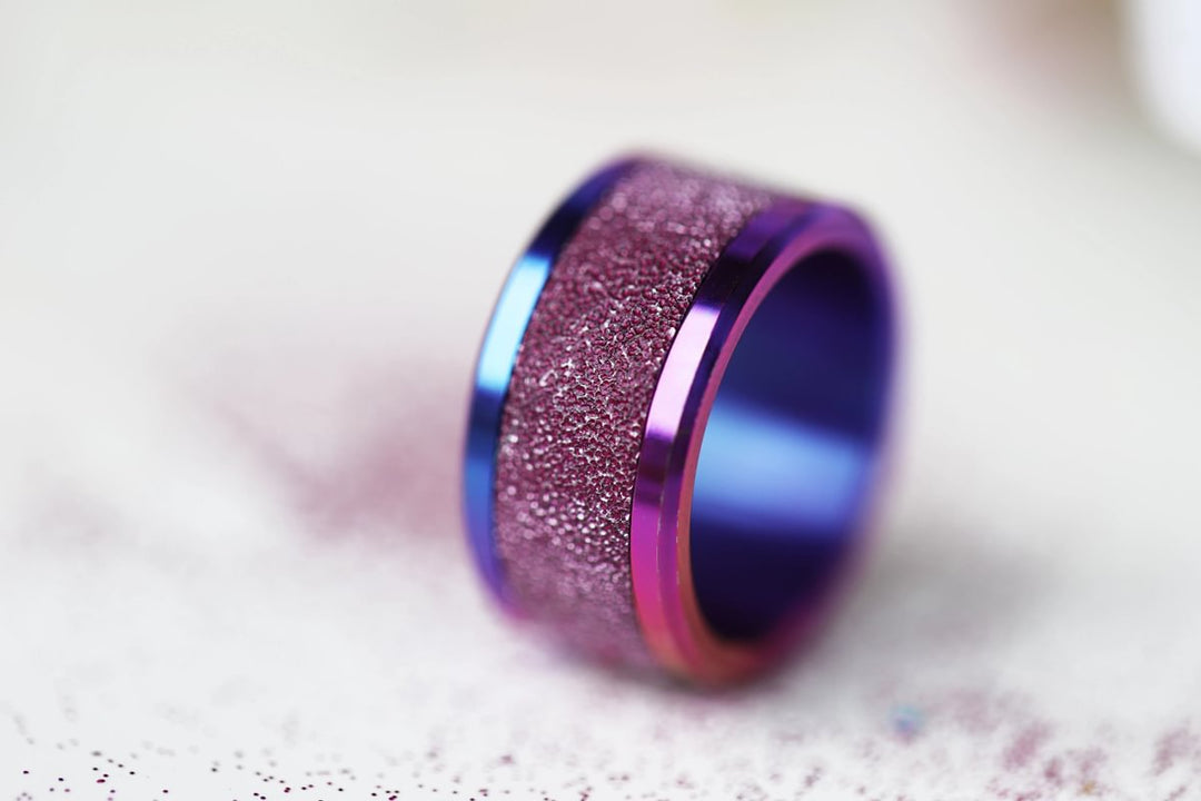 🍇 Innenring (Addon) aus 925er Silber "Cassis" glitter purple Ausführung für den auswechselbaren mood Ring