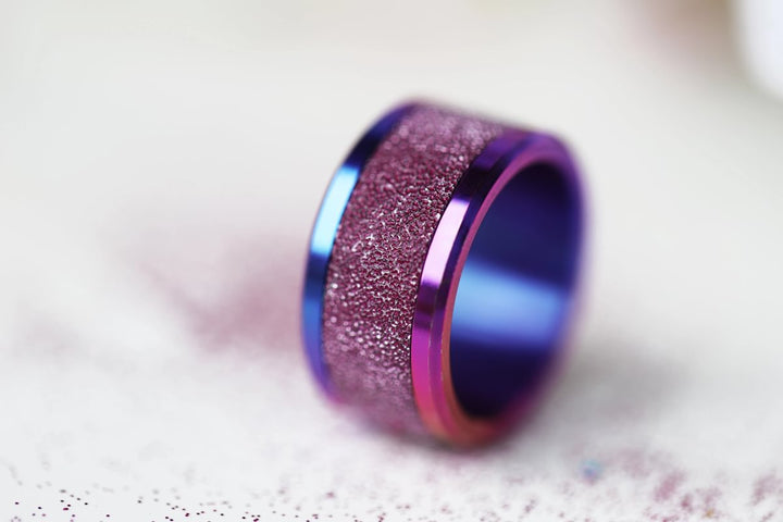 🍇 Innenring (Addon) aus 925er Silber "Cassis" glitter purple Ausführung für den auswechselbaren mood Ring