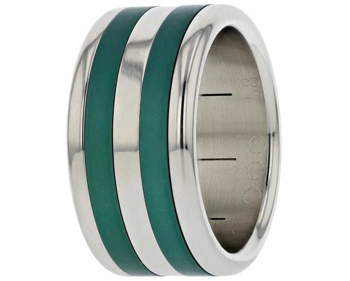 Anneau (addon medium) en aluminium émeraude pour bague mood interchangeable