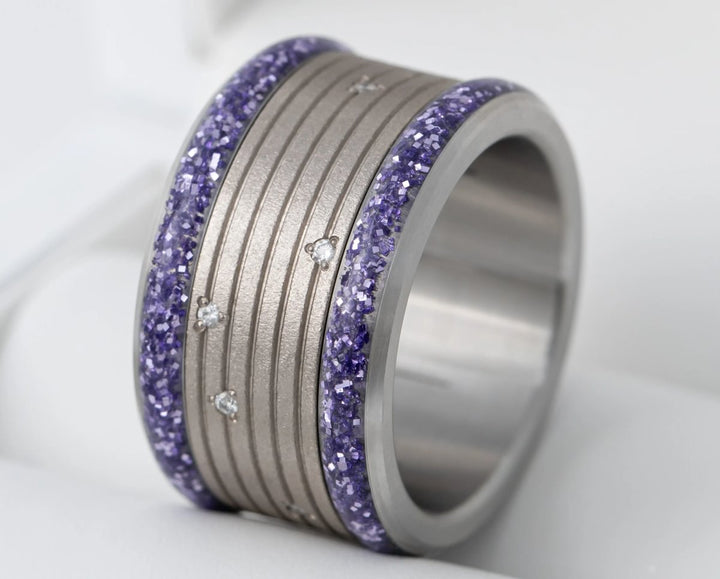 (Édition ultra limitée à 30 pièces) Base large 13 mm - Purple glow  🔮 émail violet - paillettes