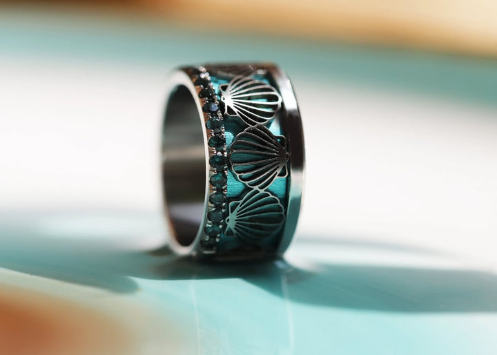 Innenring aus geschnittenem Edelstahl "Venera" für mood Ring