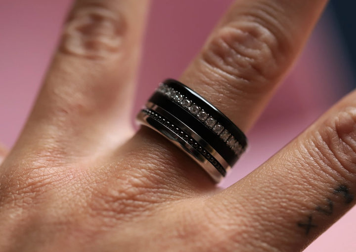 Set von 2 Mini Addons aus 925er Silber "Oasis" Farbe nach Wahl für den auswechselbaren mood Ring