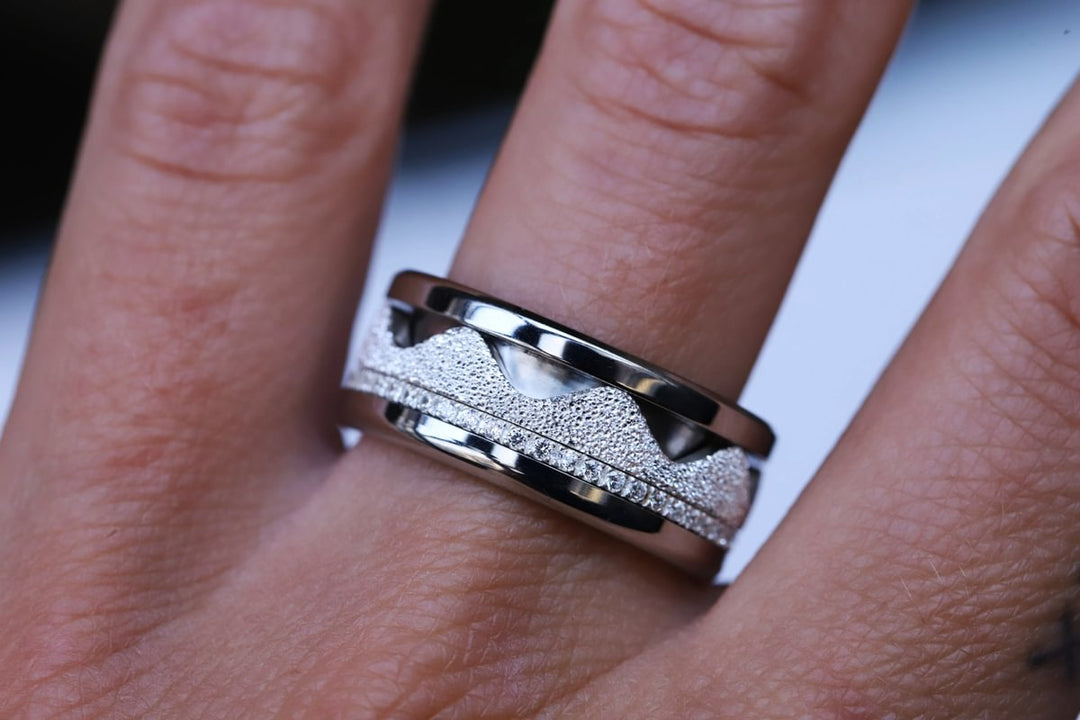 〰️ Addon Edges "Nazaré Glitter (ewiger Schnee) " 〰️ für mood Ring