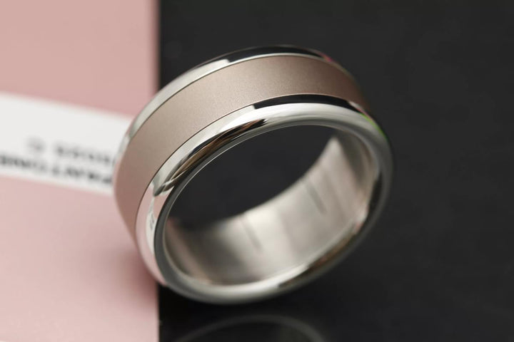 🤎 Anneau (deux tiers) en aluminium taupe pour bague mood interchangeable