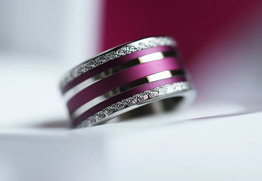 🐙 Pack de 2 minis en aluminium aubergine,  pour bague mood interchangeable