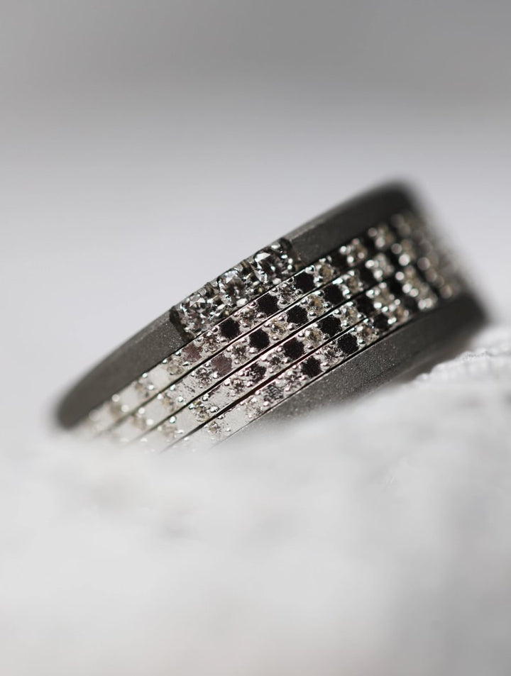 💍 Set of mini addons "Éclipse" in 925 silver set with zircons