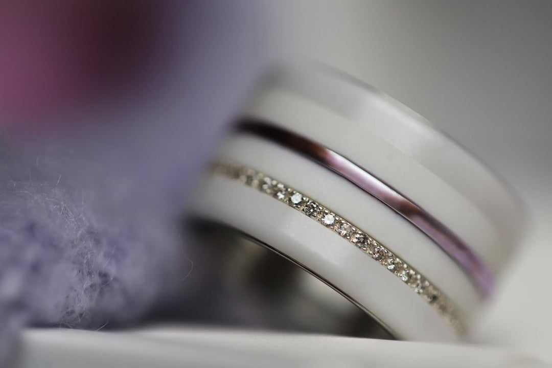 💜 Anneau (2x minis) en argent 925 "Lila" finition violet  pour bague mood interchangeable