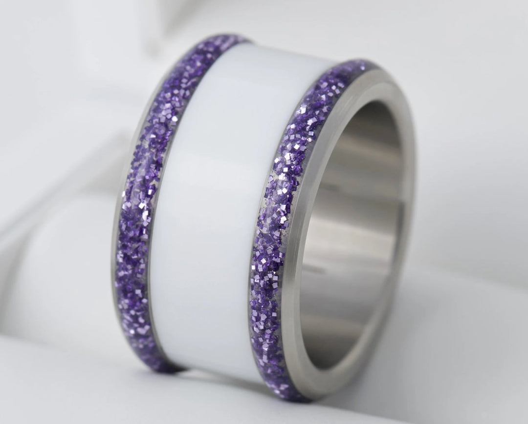 (Édition ultra limitée à 30 pièces) Base large 13 mm - Purple glow  🔮 émail violet - paillettes