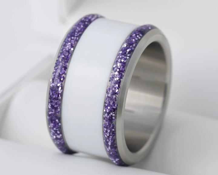 (Édition ultra limitée à 30 pièces) Base large 13 mm - Purple glow  🔮 émail violet - paillettes