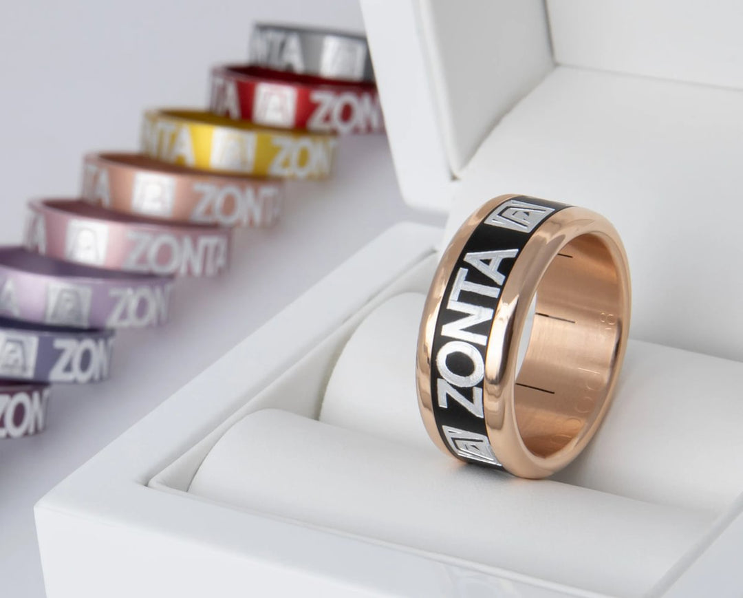 Coffret Zonta rose gold | Base extra small arrondie polie (9mm) avec un addon deux tiers en aluminium couleur à choix