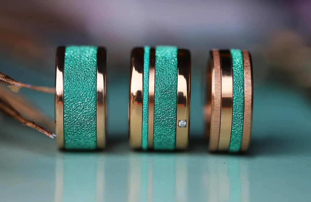 🏝️ Innenring (2/3 Addon) aus 925er Silber "Siwa" glitter green Ausführung für den auswechselbaren mood Ring
