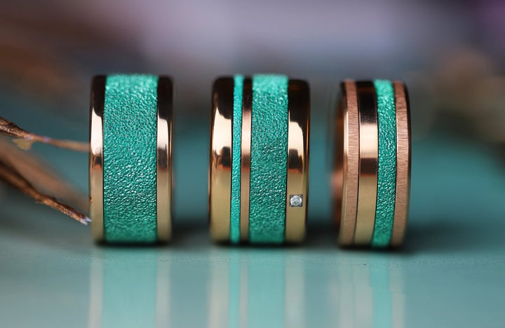 🏝️ Innenring (2/3 Addon) aus 925er Silber "Siwa" glitter green Ausführung für den auswechselbaren mood Ring