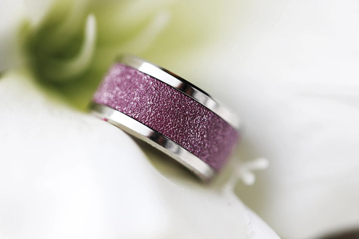 🍇 Innenring (Addon) aus 925er Silber "Cassis" glitter purple Ausführung für den auswechselbaren mood Ring