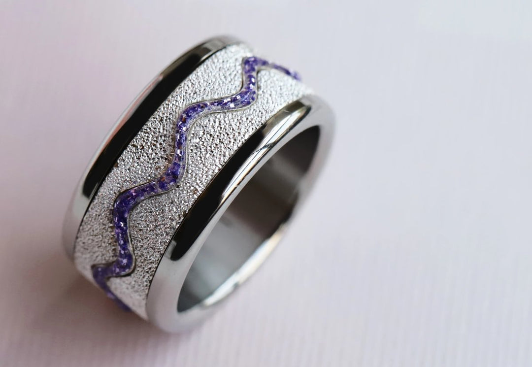 〰️ Addon Edges "Nazaré Glitter (ewiger Schnee) " 〰️ für mood Ring