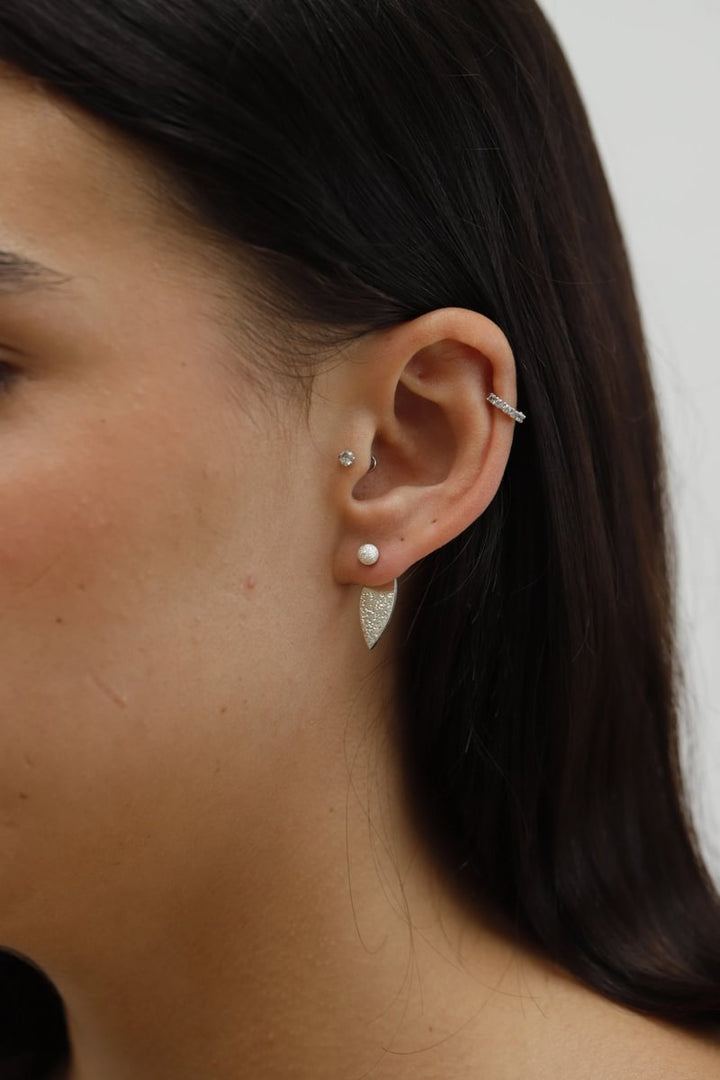 Drop "Geschuppter Opal" mood in 925er Silber (auswechselbarer Ohrschmuck)