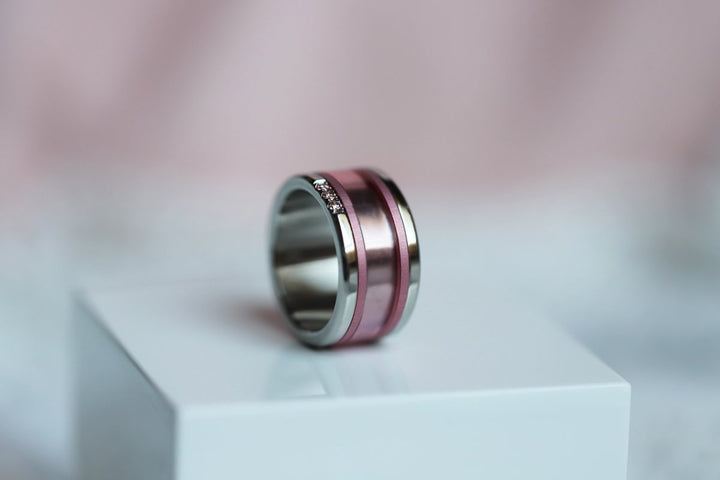 🎀 Pack de 2 minis en aluminium rose pastel,  pour bague mood interchangeable