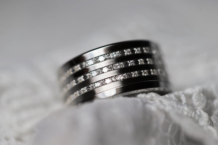 💍 Set of mini addons "Éclipse" in 925 silver set with zircons