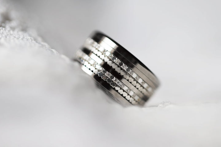 💍 Set of mini addons "Éclipse" in 925 silver set with zircons