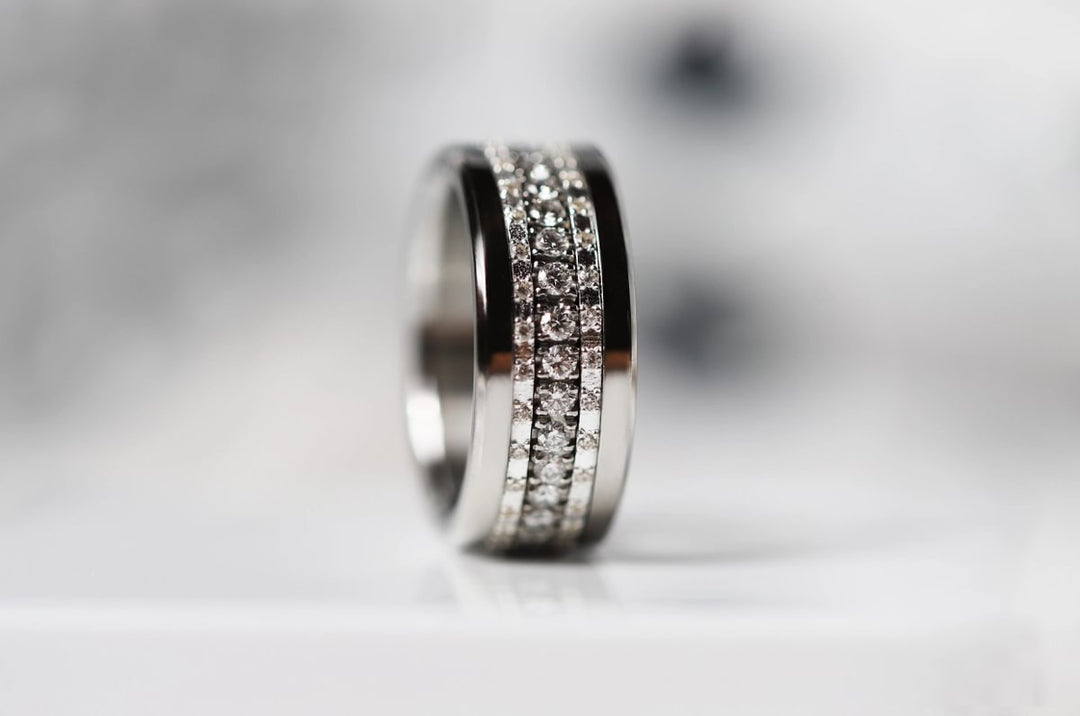 💍 Set of mini addons "Éclipse" in 925 silver set with zircons
