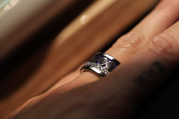 Innenring aus geschnittenem Edelstahl "Venera" für mood Ring