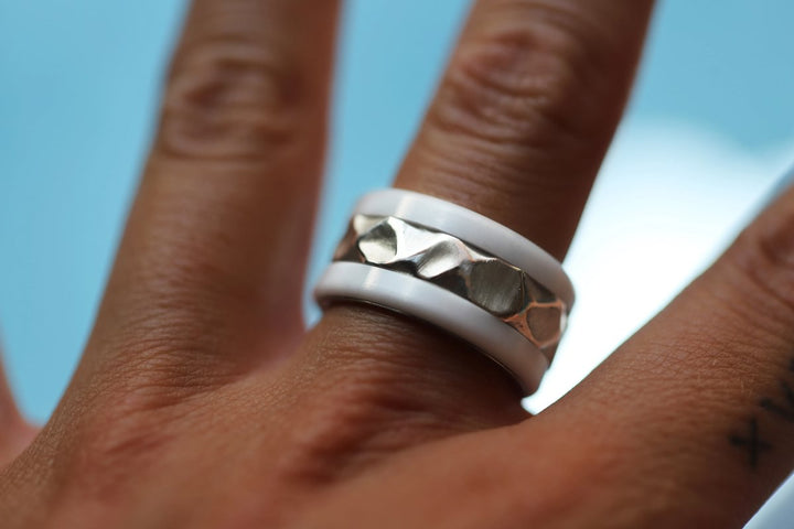 ✨ Limitierte Auflage mood lovers ✨ Innenring (2/3 Addon) "Perlmutt Mond" aus Silber für den auswechsebaren mood Ring