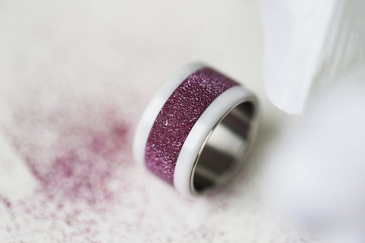 🍇 Innenring (Addon) aus 925er Silber "Cassis" glitter purple Ausführung für den auswechselbaren mood Ring