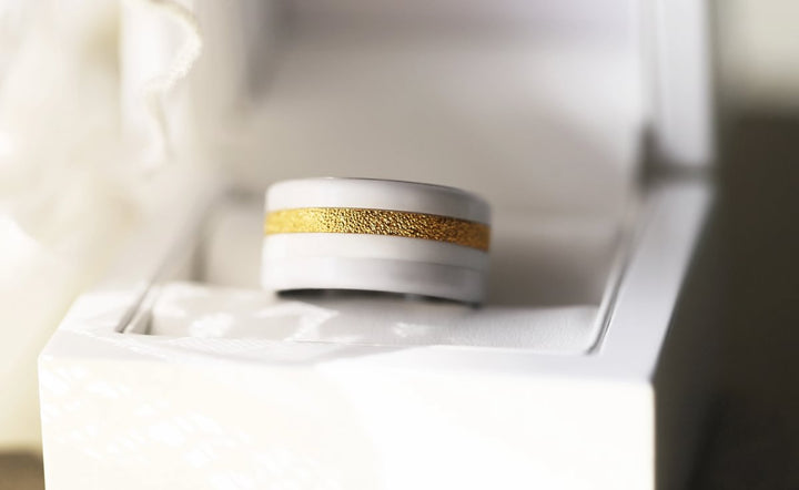 Innenring (Medium Addon) aus 925er Silber "Herbstschnee" Gold Ausführung für auswechselbaren mood Ring