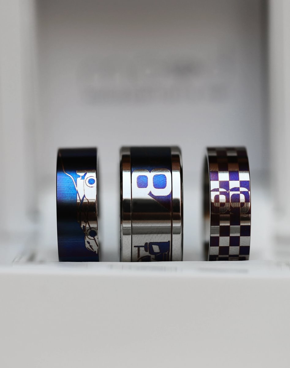 🏆 Set Ausdauer Edition, bestehend aus 3 Innenringen (Addons) aus Titan aus der Sébastien Buemi Kollektion für den auswechselbaren mood Ring