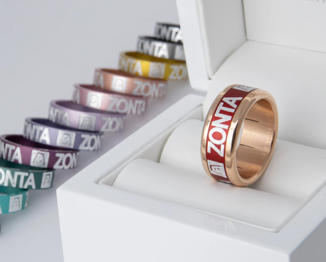 Coffret Zonta rose gold | Base extra small arrondie polie (9mm) avec un addon deux tiers en aluminium couleur à choix