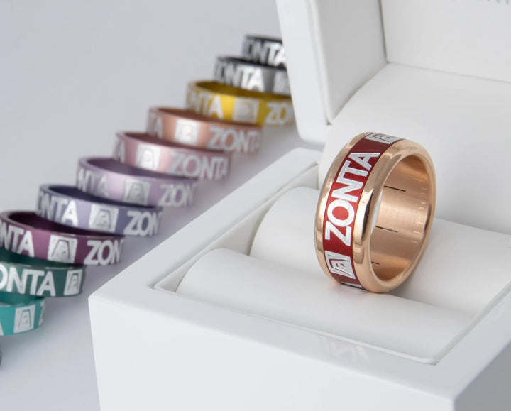 Coffret Zonta rose gold | Base extra small arrondie polie (9mm) avec un addon deux tiers en aluminium couleur à choix