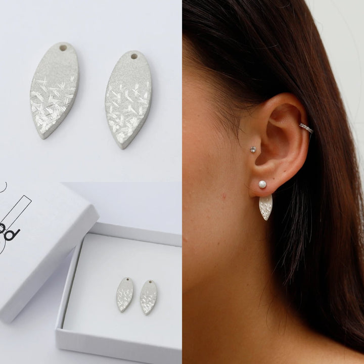 Drop "Shiny Opal" mood in 925er Silber (auswechselbarer Ohrschmuck)
