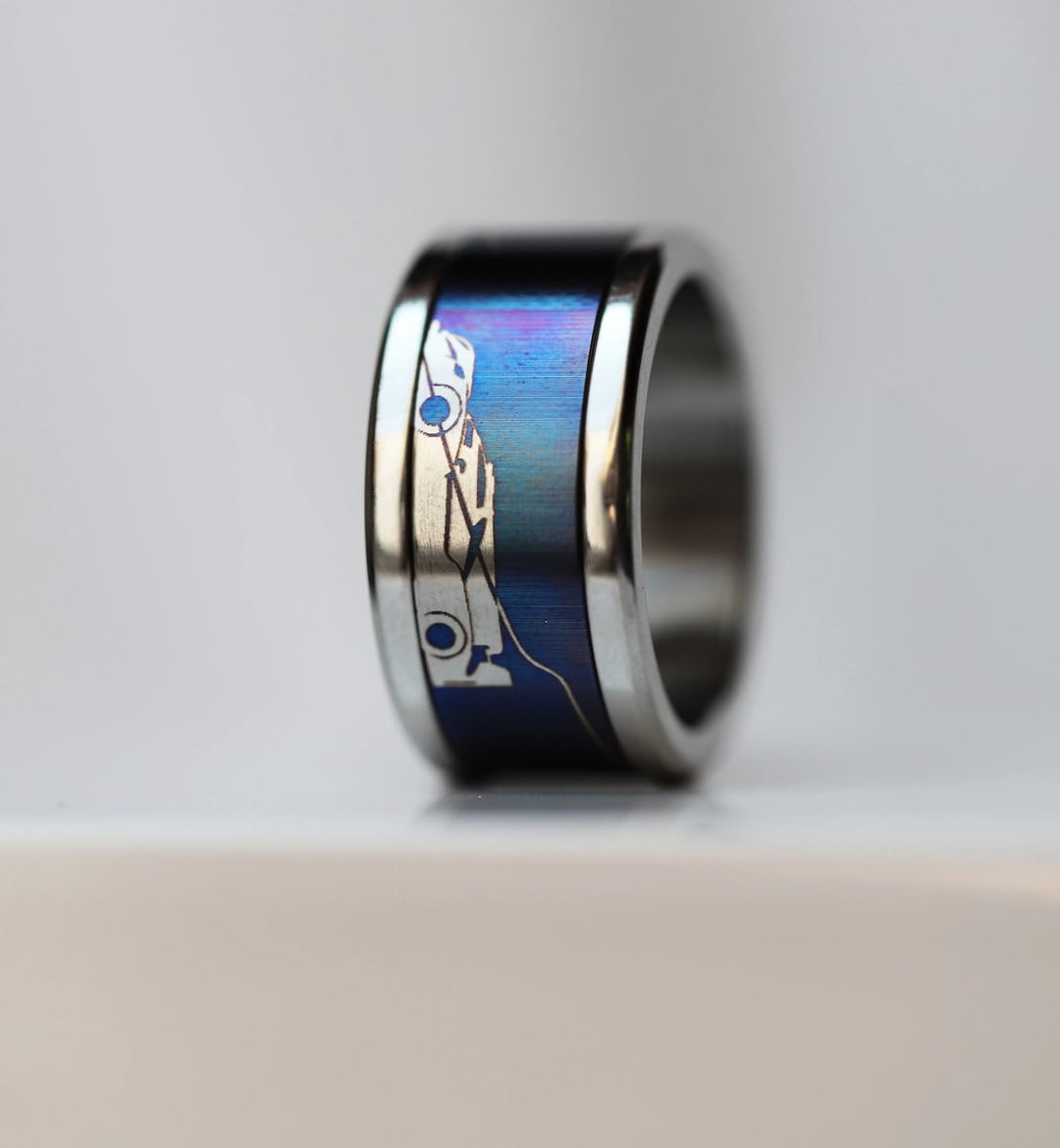 Collector 🏆 Ring Set Voller Scheinwerfer, bestehend aus 1 Innenring (Addon nach Wahl) aus Titan und einer Fassung aus Edelstahl aus der Sébastien Buemi Kollektion für den auswechselbaren mood Ring
