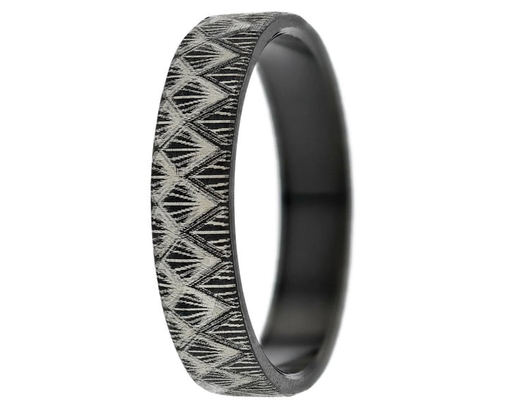 Anneau (addon ou deux tiers) en acier paillette noir SLATE pour bague mood interchangeable