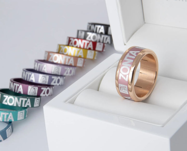 Coffret Zonta rose gold | Base extra small arrondie polie (9mm) avec un addon deux tiers en aluminium couleur à choix