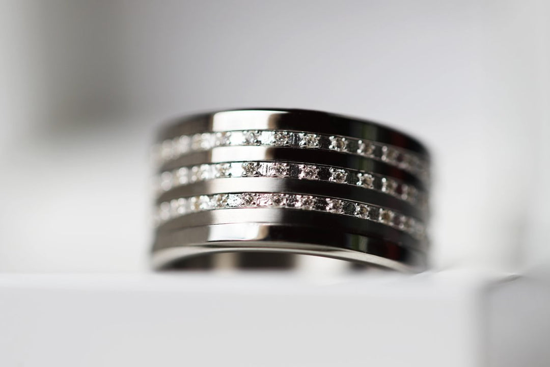 💍 Set of mini addons "Éclipse" in 925 silver set with zircons