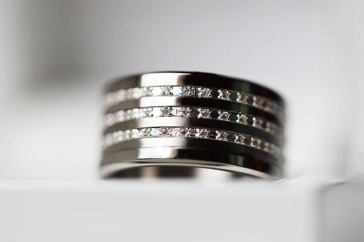 💍 Set of mini addons "Éclipse" in 925 silver set with zircons