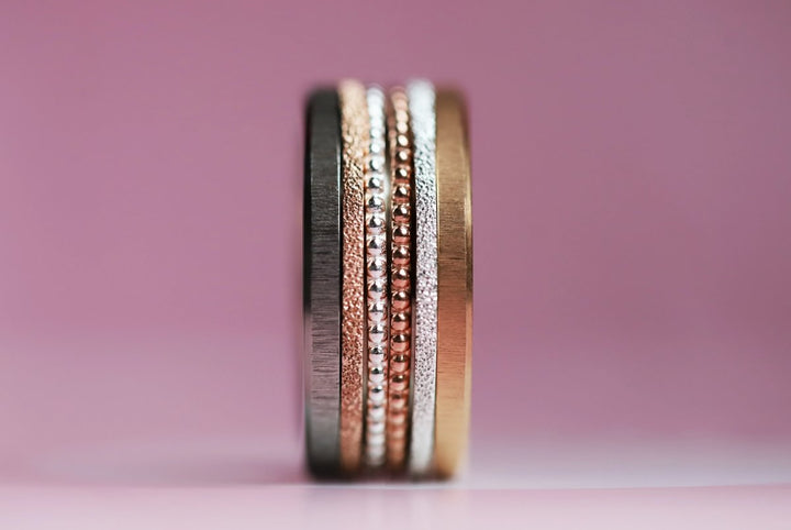 Set von 2 Mini Addons aus 925er Silber "Oasis" Farbe nach Wahl für den auswechselbaren mood Ring