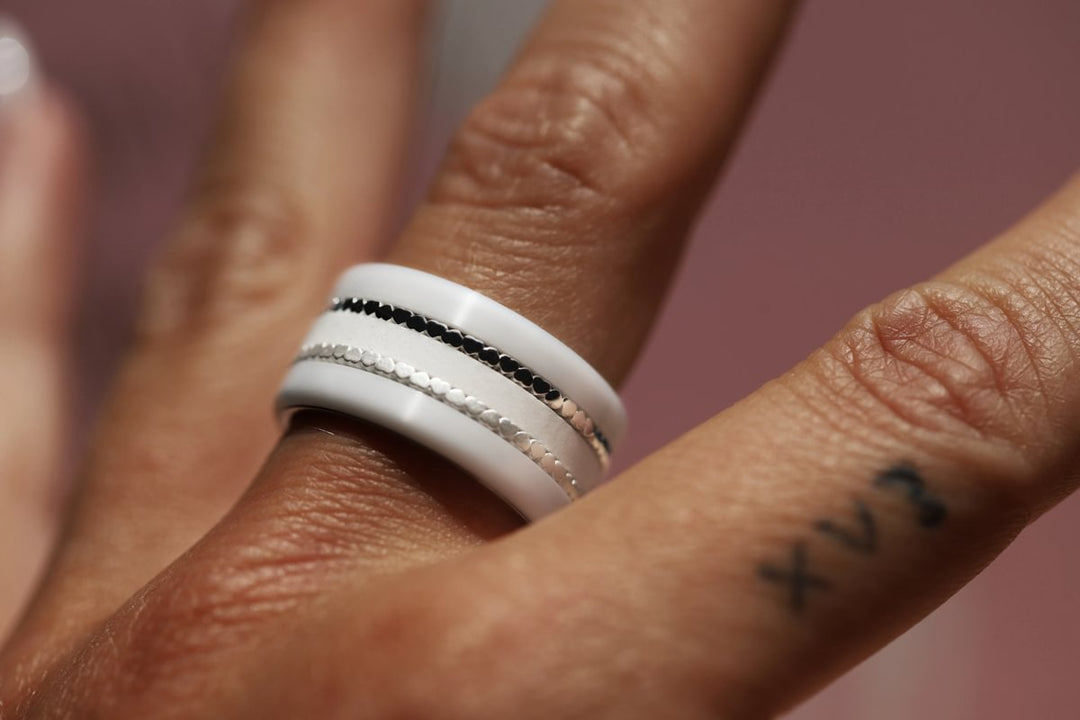 Pack de 2 anneaux(Addon Mini) en argent 925 "Coeurs" finition à choix pour bague mood interchangeable
