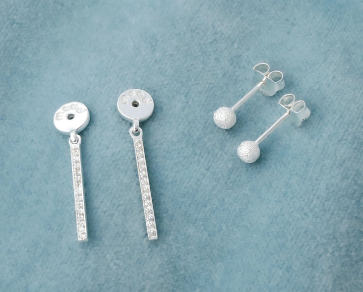 "Clip & Drop Authentische Aura" mood aus 925er Silber mit Zirkonia Steine besetzt (Auswechselbarer Ohrschmuck)
