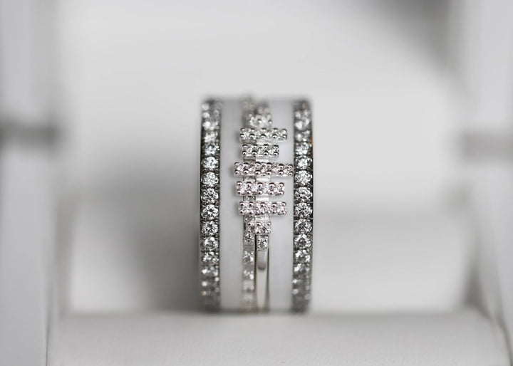 Stellera Cut  💠  Mini 3D center en argent 925 avec zircons pour bague mood interchangeable