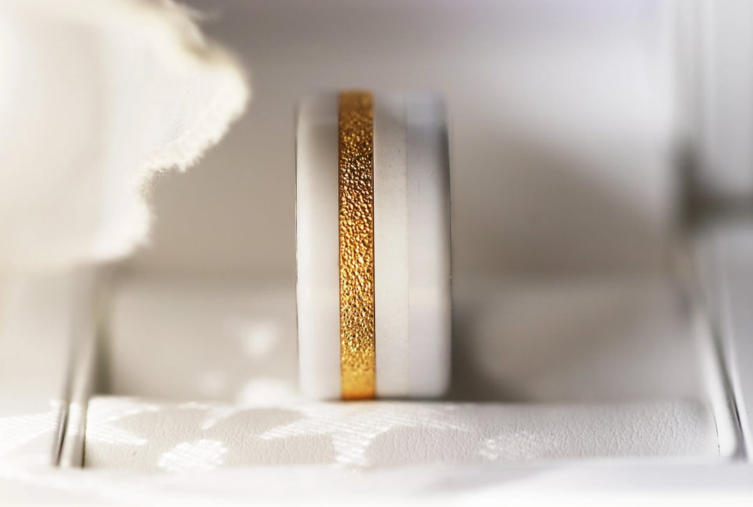 Innenring (Medium Addon) aus 925er Silber "Herbstschnee" Gold Ausführung für auswechselbaren mood Ring