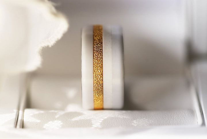 Innenring (Medium Addon) aus 925er Silber "Herbstschnee" Gold Ausführung für auswechselbaren mood Ring