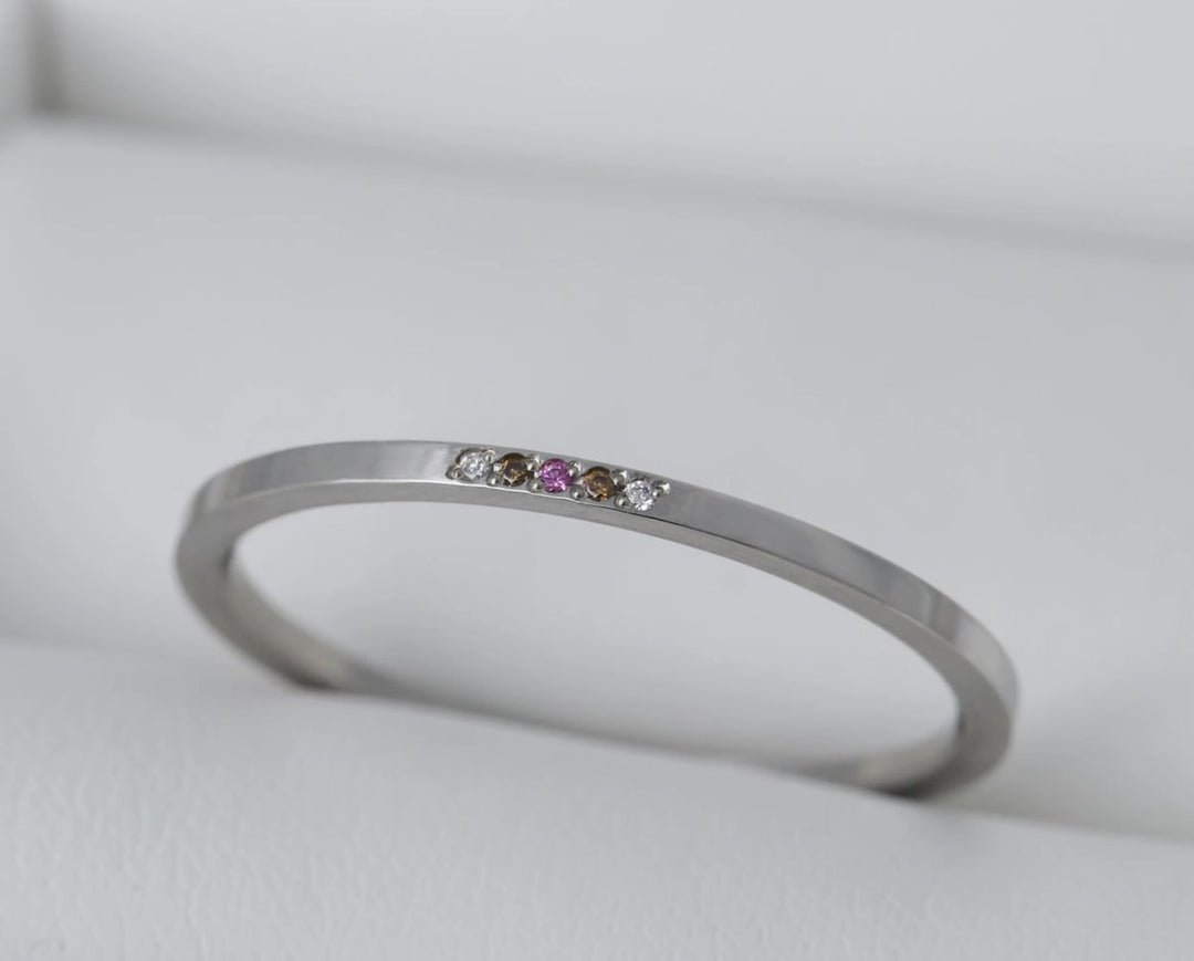 Anneau (mini serti) "Halo" en acier inoxydable pour bague mood interchangeable serti de pierres précieuses