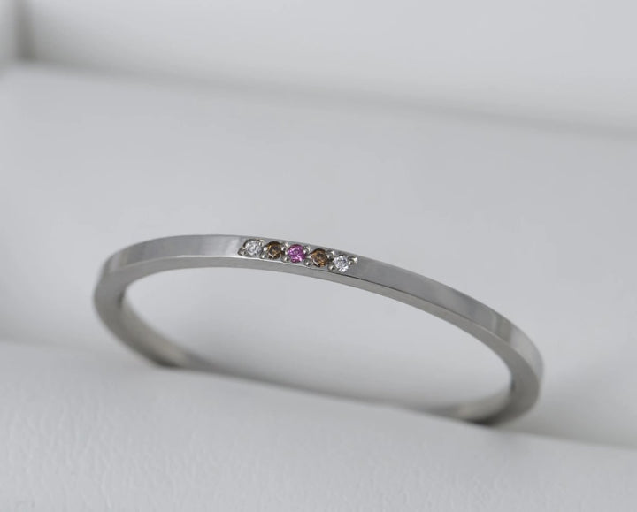 Anneau (mini serti) "Halo" en acier inoxydable pour bague mood interchangeable serti de pierres précieuses