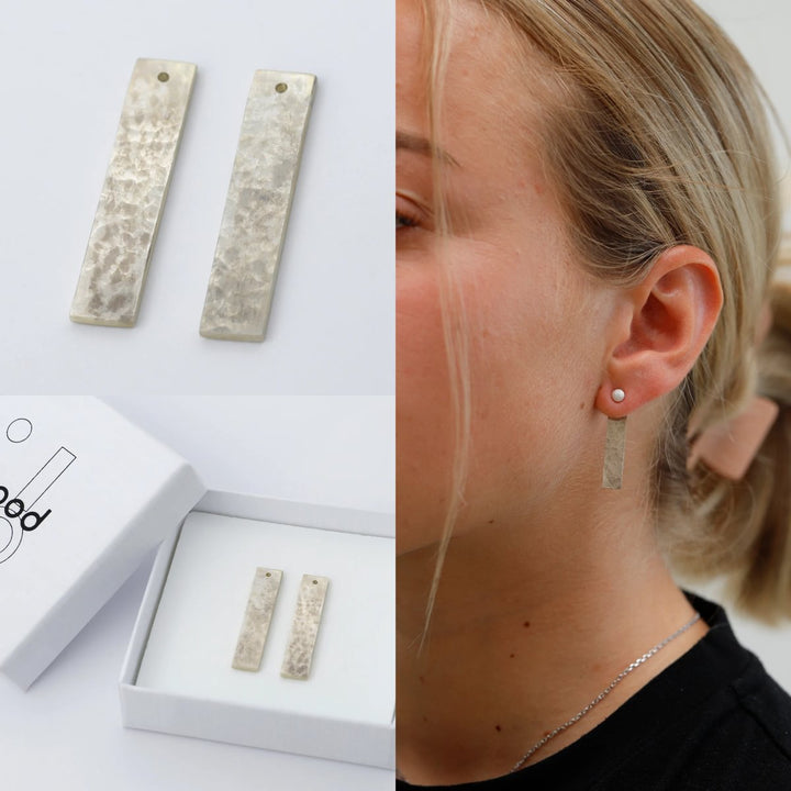 Drop "Gehämmert" mood in 925er Silber (auswechselbarer Ohrschmuck)
