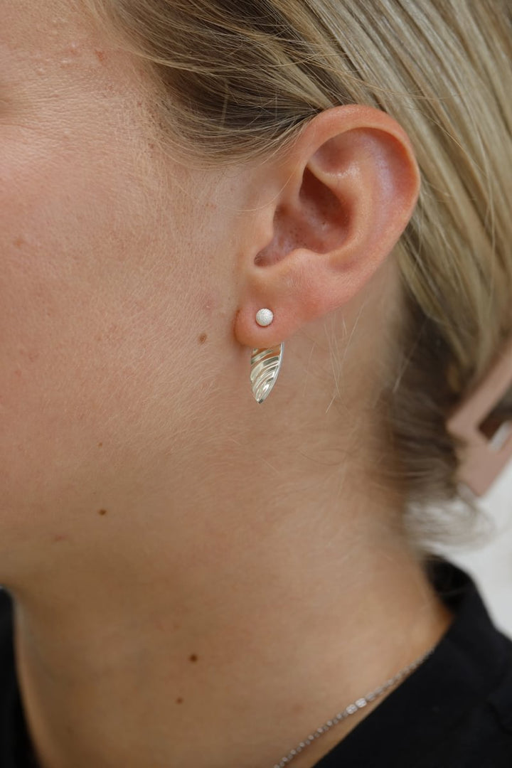 Drop "Gewellter Opal" mood in 925er Silber (auswechselbarer Ohrschmuck)
